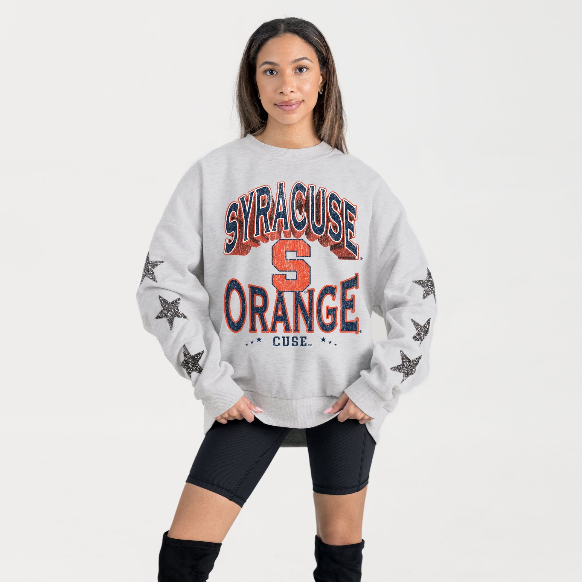 SYRACUSE ORANGE RESILIENCE STAR EMBELLISHED CREW SWEATSHIRT