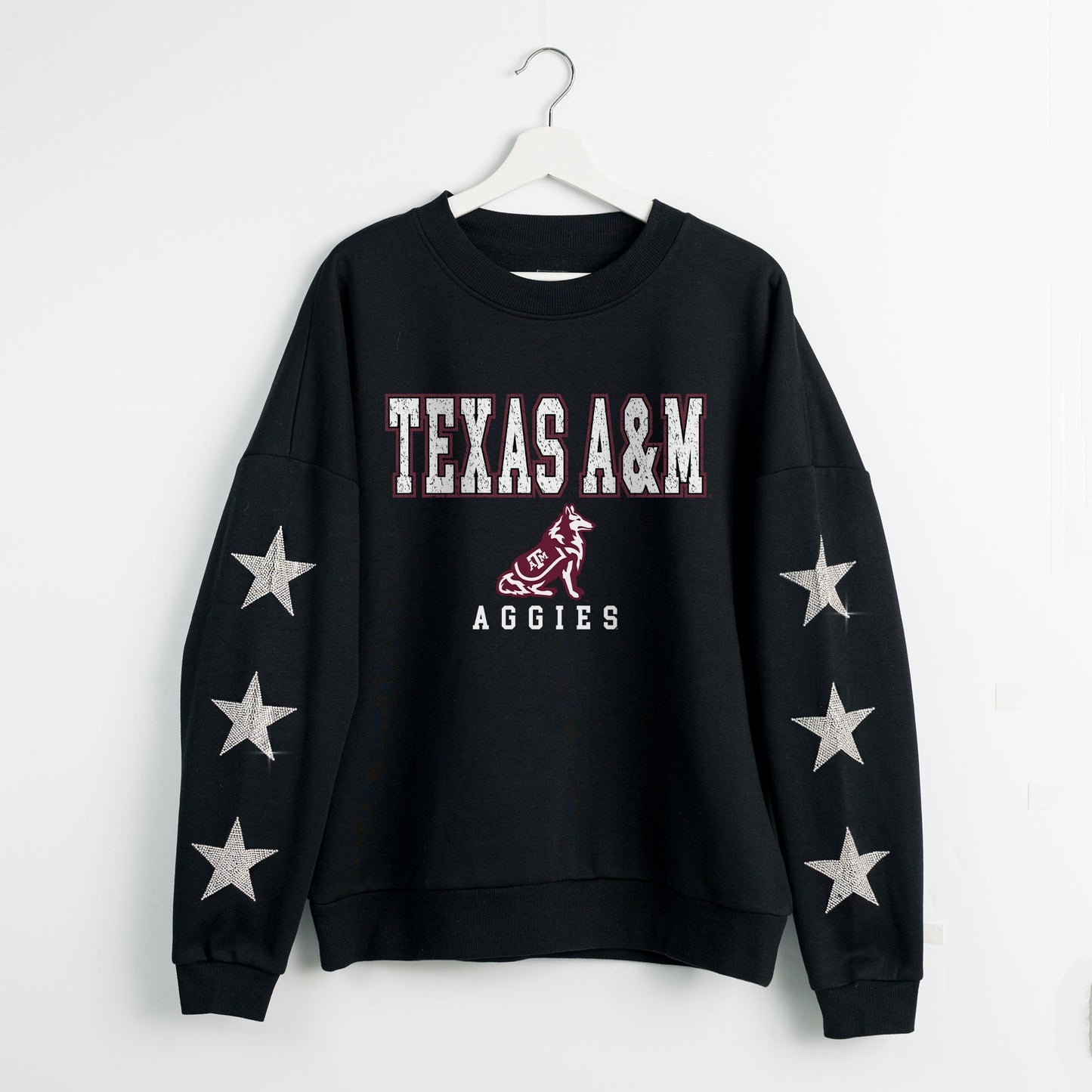 TEXAS A&M AGGIES VELOCITY STAR EMBELLISHED CREW SWEATSHIRT