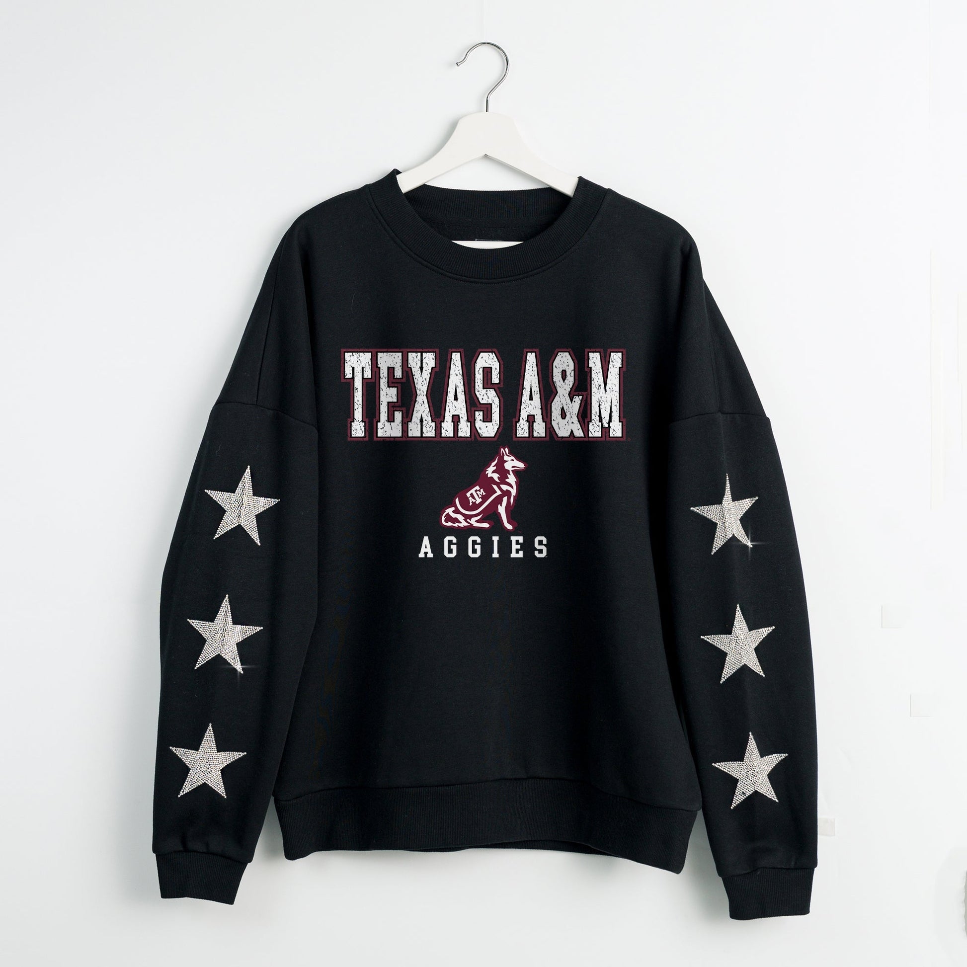 TEXAS A&M AGGIES VELOCITY STAR EMBELLISHED CREW SWEATSHIRT