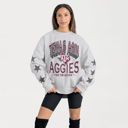 TEXAS A&M AGGIES RESILIENCE STAR EMBELLISHED CREW SWEATSHIRT