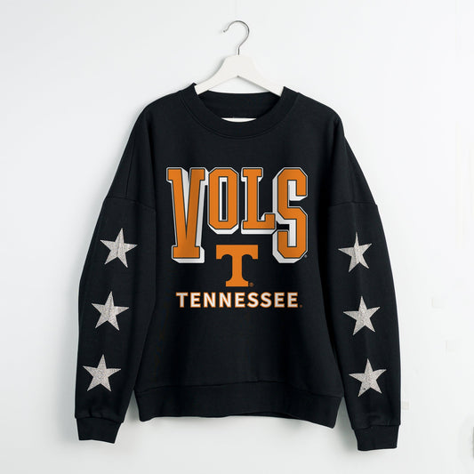 TENNESSEE VOLUNTEERS PURE VICTORY EMBELLISHED STAR SLEEVE CREWNECK PULLOVER