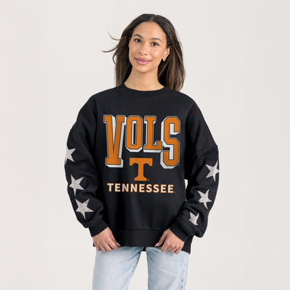 TENNESSEE VOLUNTEERS PURE VICTORY EMBELLISHED STAR SLEEVE CREWNECK PULLOVER
