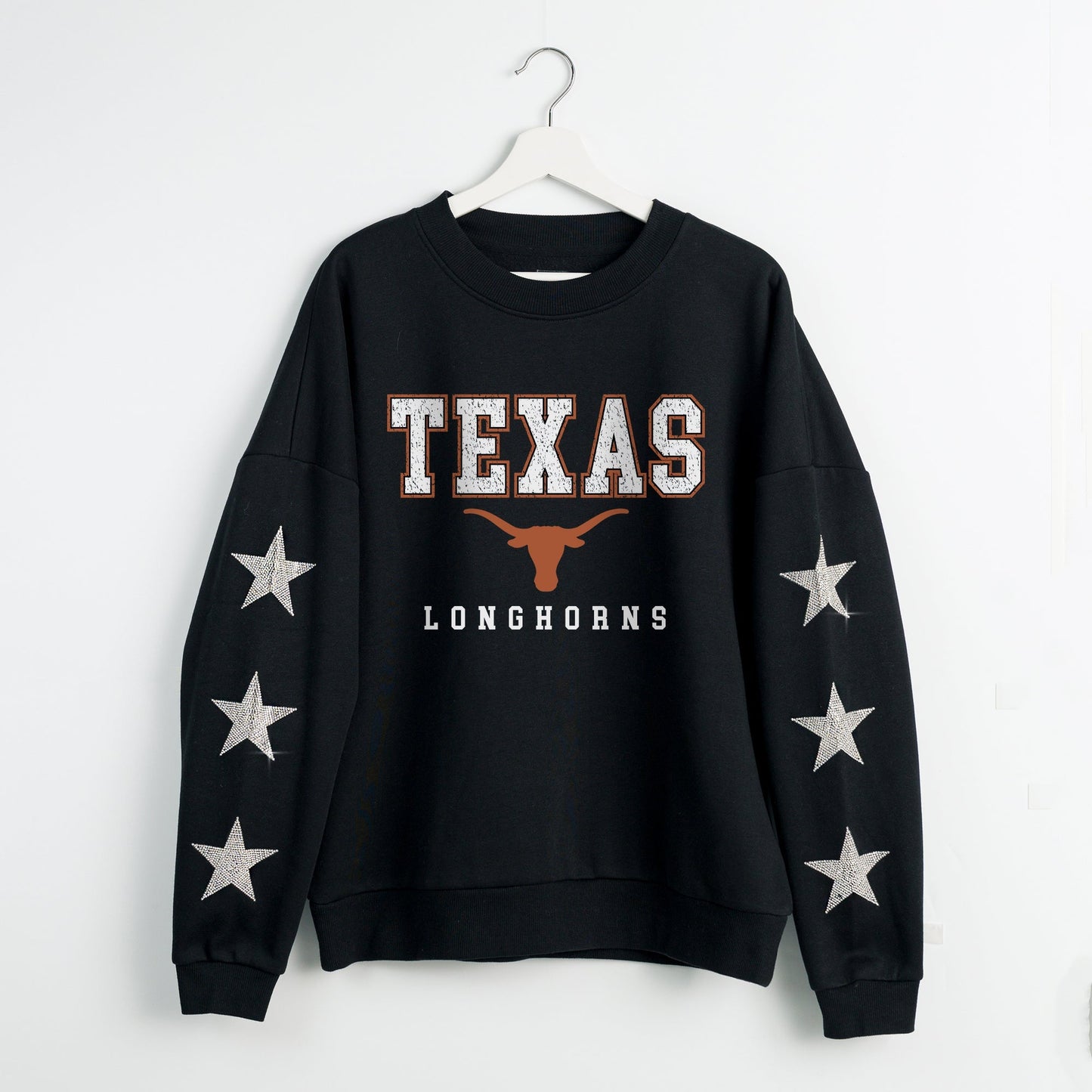 TEXAS LONGHORNS VELOCITY STAR EMBELLISHED CREW SWEATSHIRT