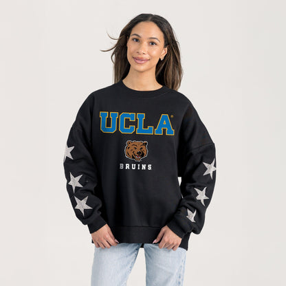 UCLA BRUINS VELOCITY STAR EMBELLISHED CREW SWEATSHIRT