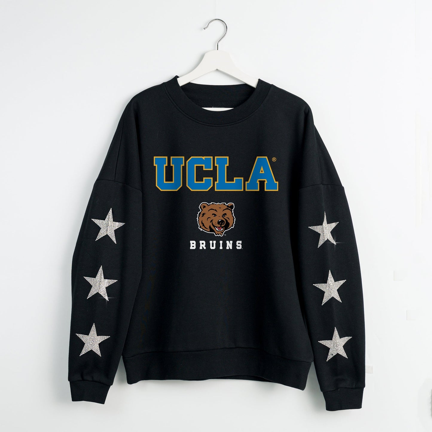 UCLA BRUINS VELOCITY STAR EMBELLISHED CREW SWEATSHIRT