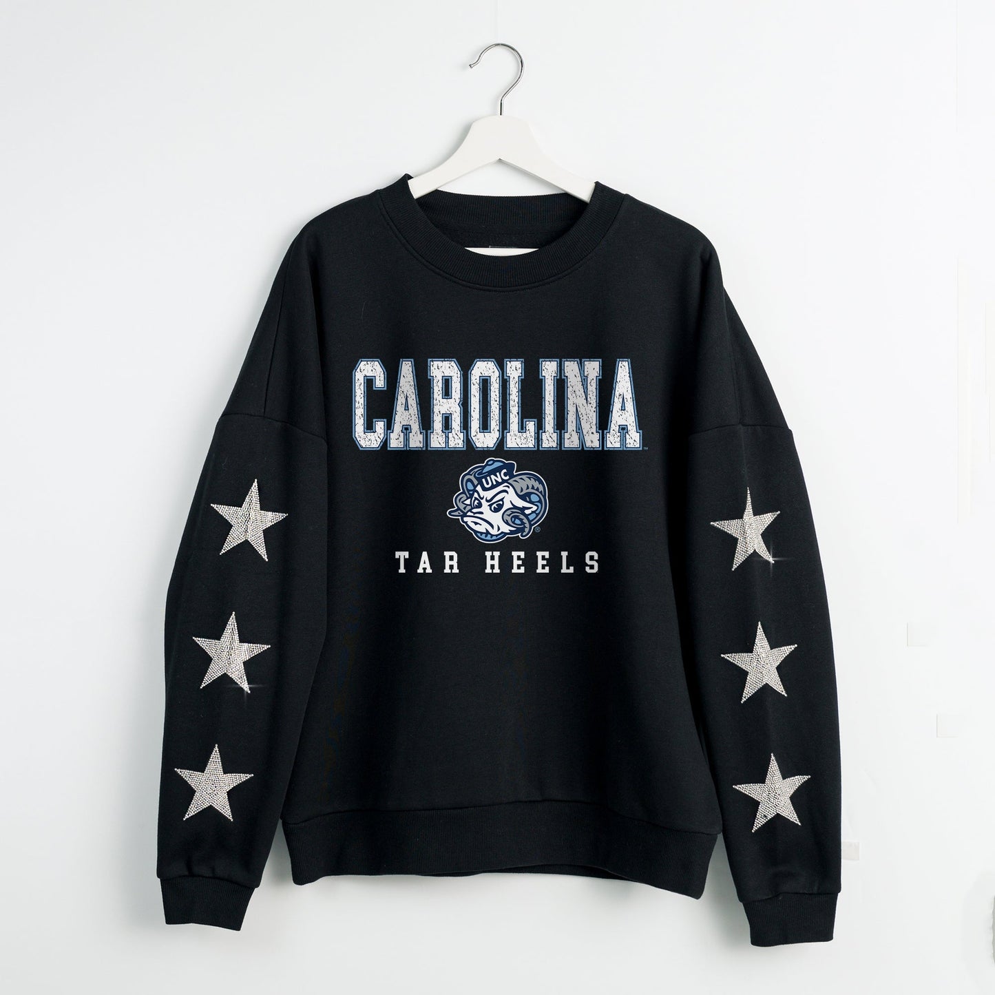 NORTH CAROLINA TAR HEELS VELOCITY STAR EMBELLISHED CREW SWEATSHIRT