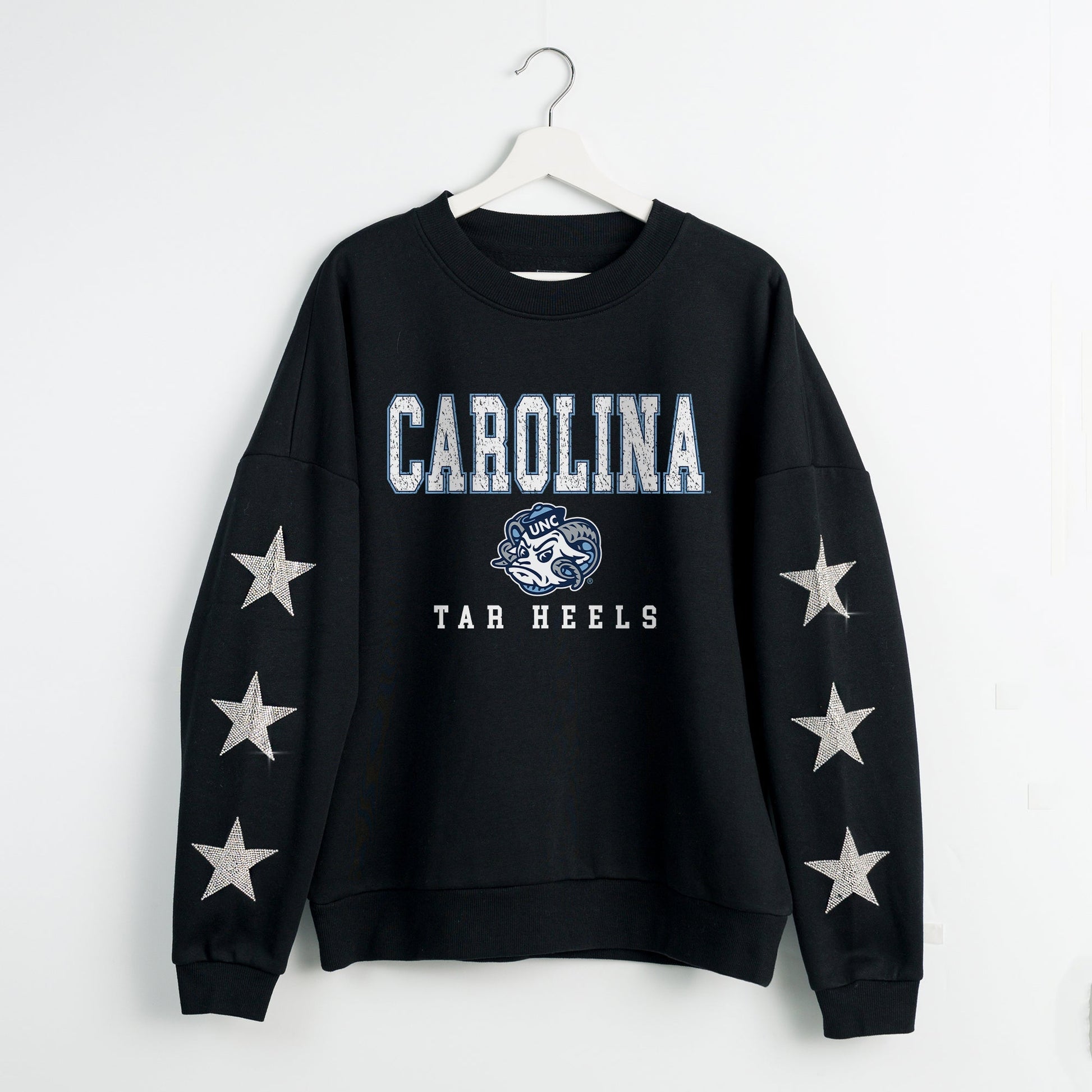 NORTH CAROLINA TAR HEELS VELOCITY STAR EMBELLISHED CREW SWEATSHIRT