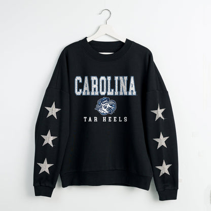 NORTH CAROLINA TAR HEELS VELOCITY STAR EMBELLISHED CREW SWEATSHIRT