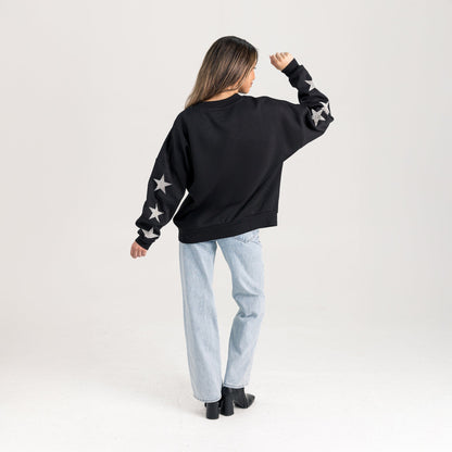 NORTH CAROLINA TAR HEELS PURE VICTORY EMBELLISHED STAR SLEEVE CREWNECK PULLOVER