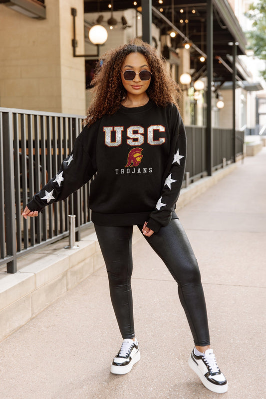 USC TROJANS VELOCITY STAR EMBELLISHED CREW SWEATSHIRT