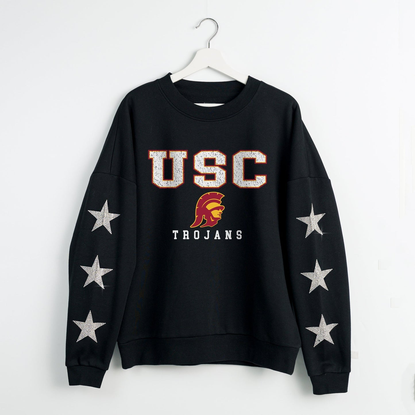 USC TROJANS VELOCITY STAR EMBELLISHED CREW SWEATSHIRT