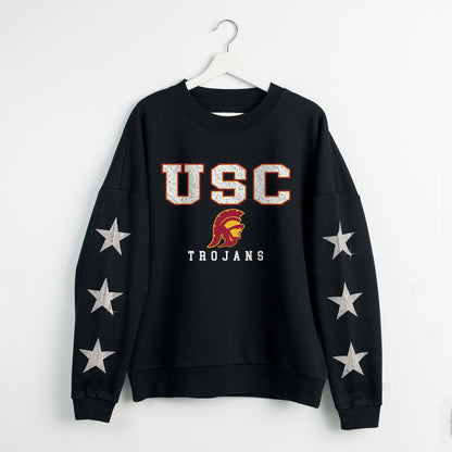 USC TROJANS VELOCITY STAR EMBELLISHED CREW SWEATSHIRT