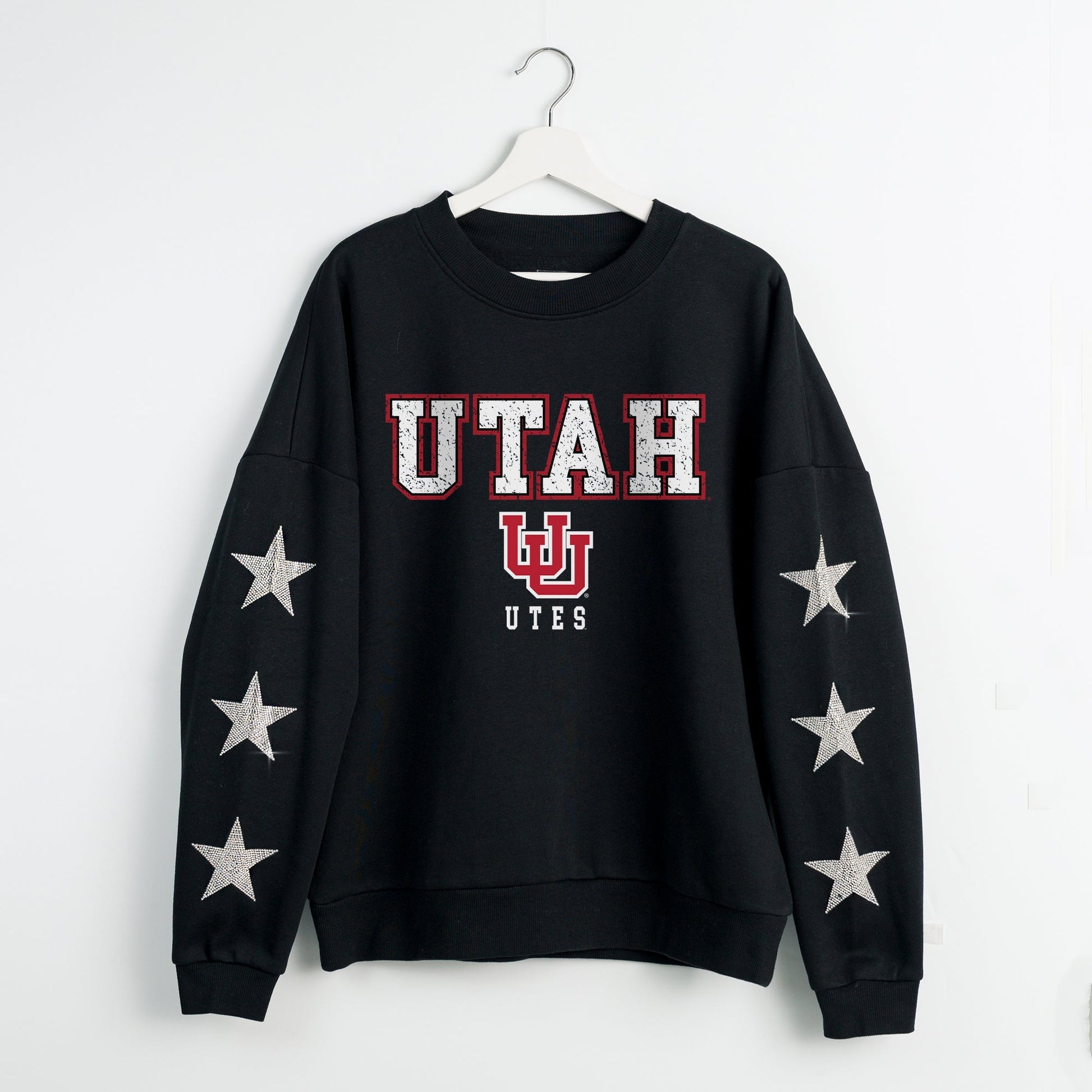 UTAH UTES VELOCITY STAR EMBELLISHED CREW SWEATSHIRT