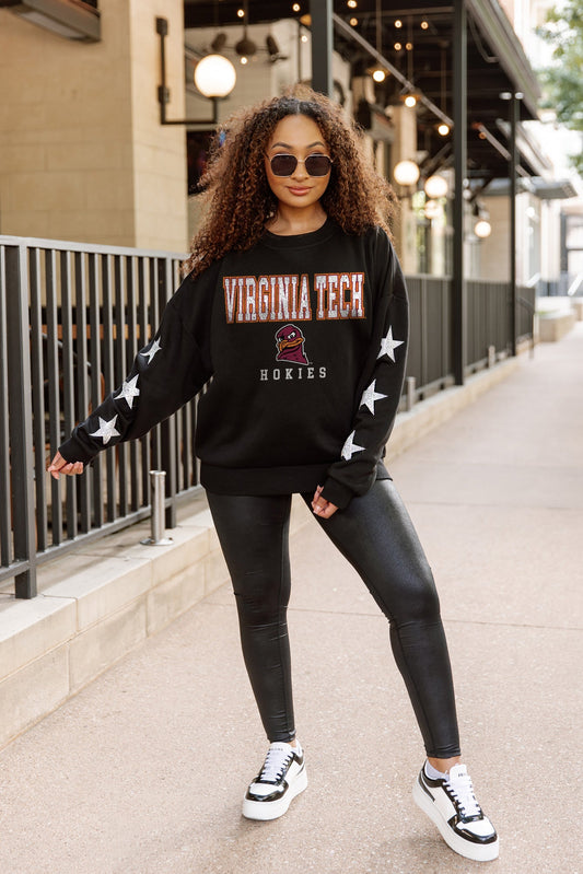 VIRGINIA TECH HOKIES VELOCITY STAR EMBELLISHED CREW SWEATSHIRT