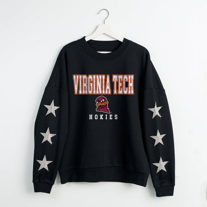 VIRGINIA TECH HOKIES VELOCITY STAR EMBELLISHED CREW SWEATSHIRT