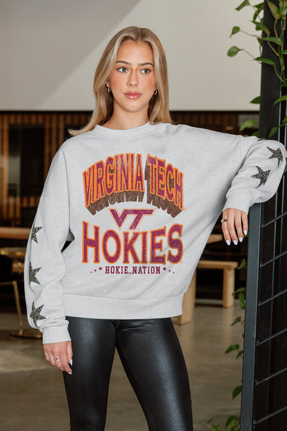 VIRGINIA TECH HOKIES RESILIENCE STAR EMBELLISHED CREW SWEATSHIRT