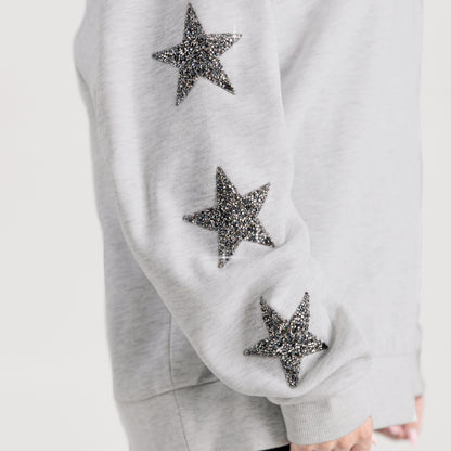 WEST VIRGINIA MOUNTAINEERS RESILIENCE STAR EMBELLISHED CREW SWEATSHIRT