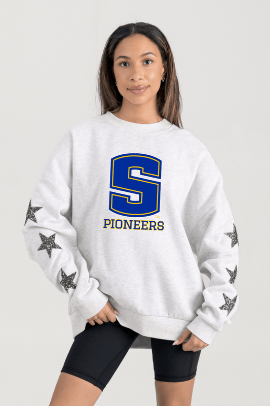 STILLWATER PIONEERS EMBELLISHED STAR SLEEVE CREWNECK SWEATSHIRT - The Club