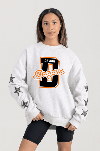DEWAR DRAGONS EMBELLISHED STAR SLEEVE CREWNECK SWEATSHIRT - The Club