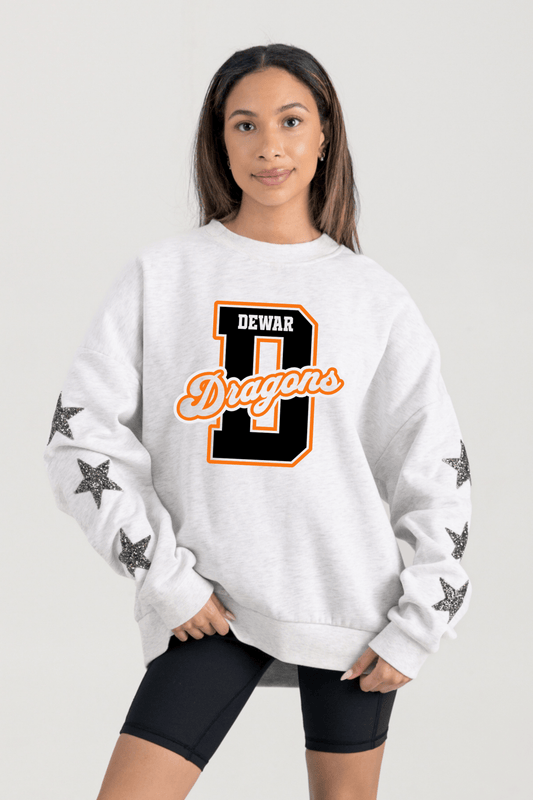 DEWAR DRAGONS EMBELLISHED STAR SLEEVE CREWNECK SWEATSHIRT - The Club