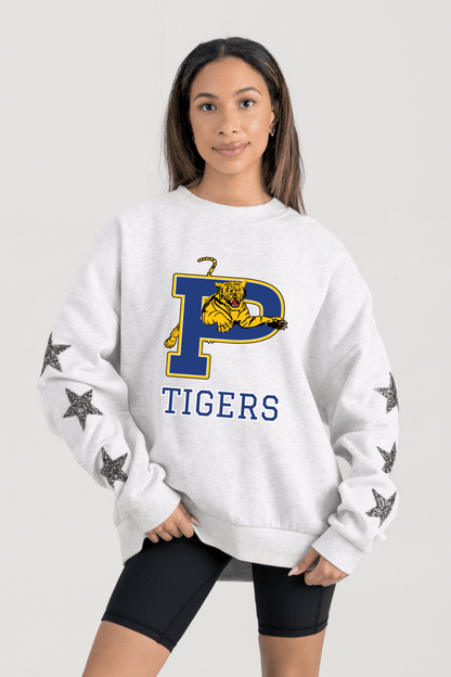 PRYOR TIGERS EMBELLISHED STAR SLEEVE CREWNECK SWEATSHIRT - The Club
