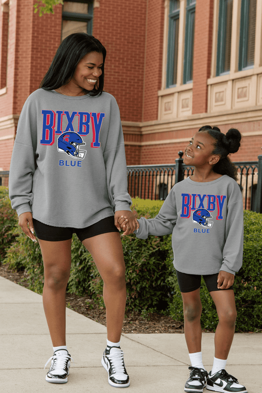 BIXBY BLUE FOOTBALL YOUTH WASHED CORDED PULLOVER - The Club