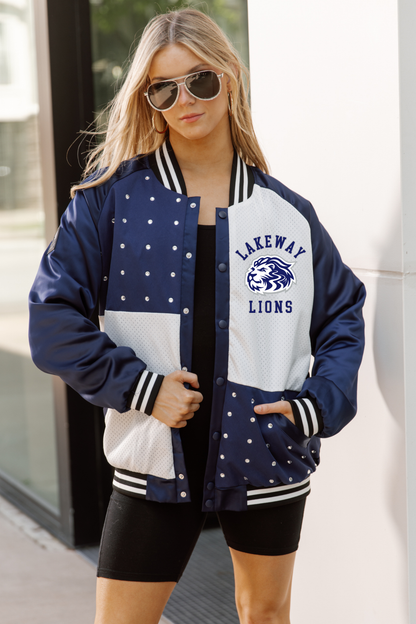 LAKEWAY LIONS MESH & RHINESTONE VARISTY JACKET