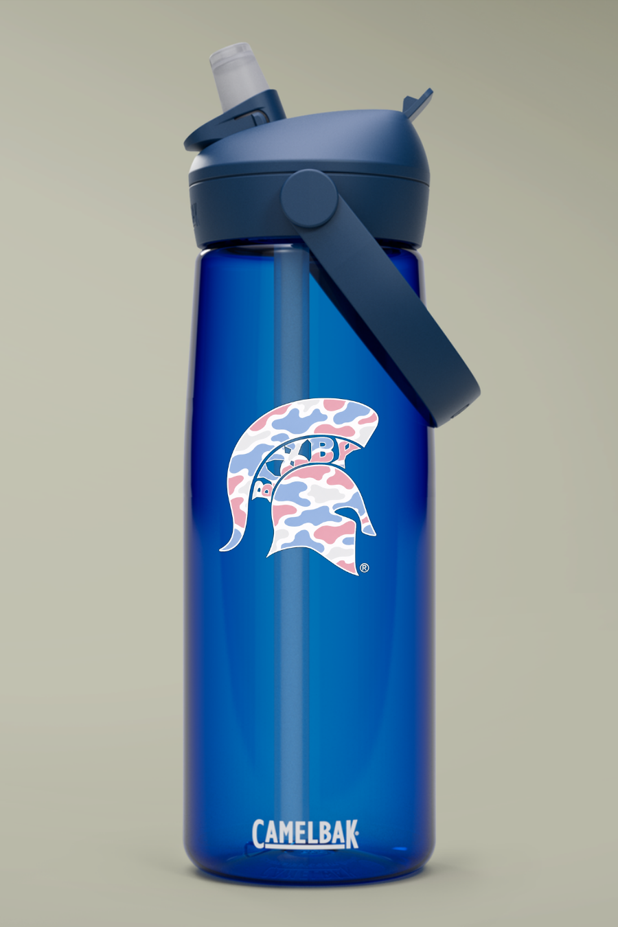 BCE - Camo Spartan Head 25oz Flip Straw Water Bottle