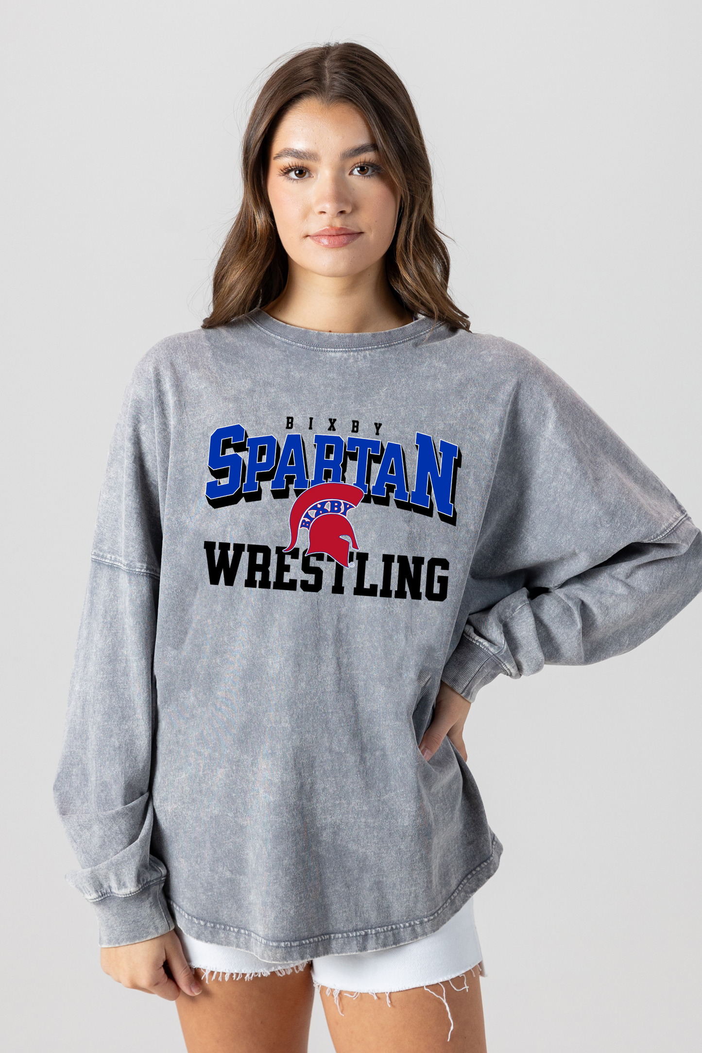 BIXBY WRESTLING FADED WASH PULLOVER