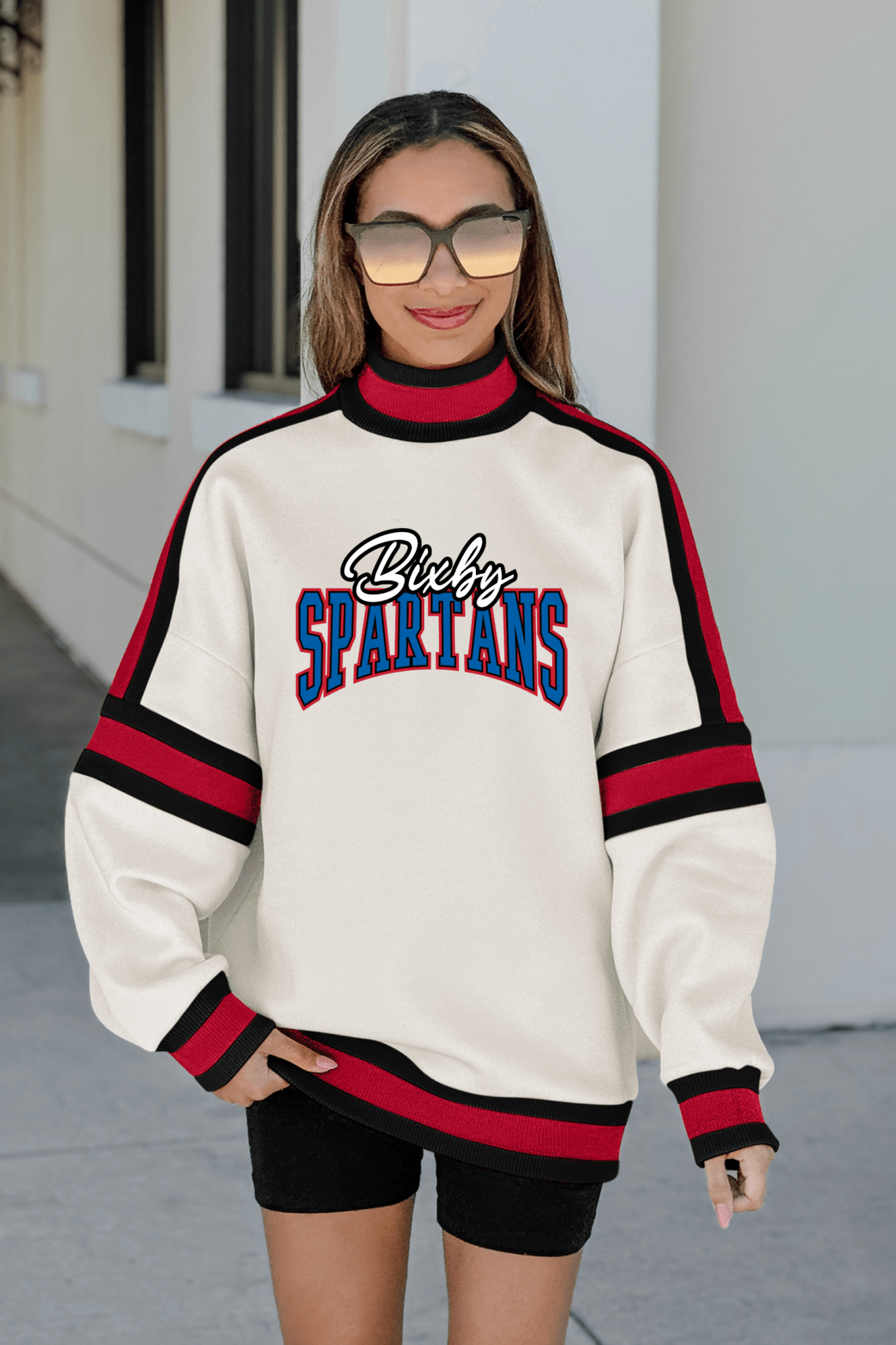 BIXBY SPARTANS COLORBLOCK MOCK NECK PULLOVER - The Club