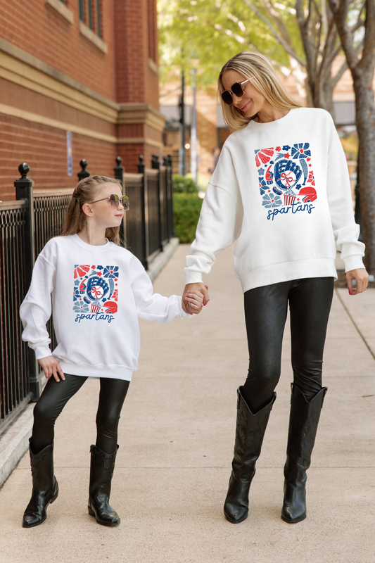 BIXBY SPARTANS BASEBALL YOUTH PREMIUM FLEECE DROP SHOULDER CREWNECK PULLOVER