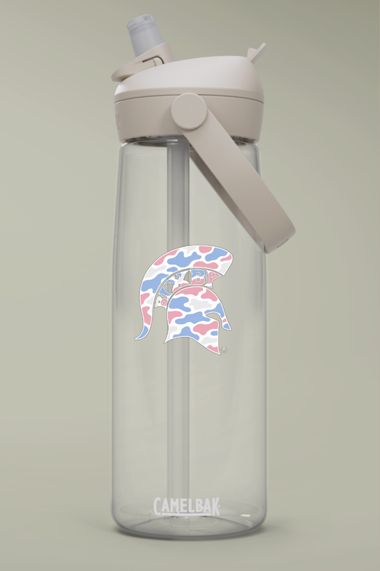 BCE - Camo Spartan Head 25oz Flip Straw Water Bottle