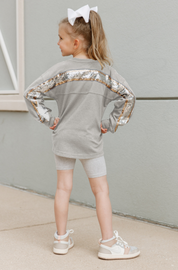 WE ARE BIXBY SEQUIN TRIM PULLOVER YOUTH