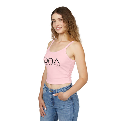 Women’s Spaghetti Tank Top — DVA Creatives Logo Crop