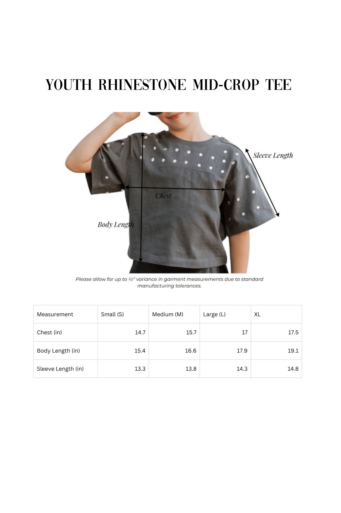 STILLWATER PIONEERS YOUTH RHINESTONE MID - CROP TEE - The Club