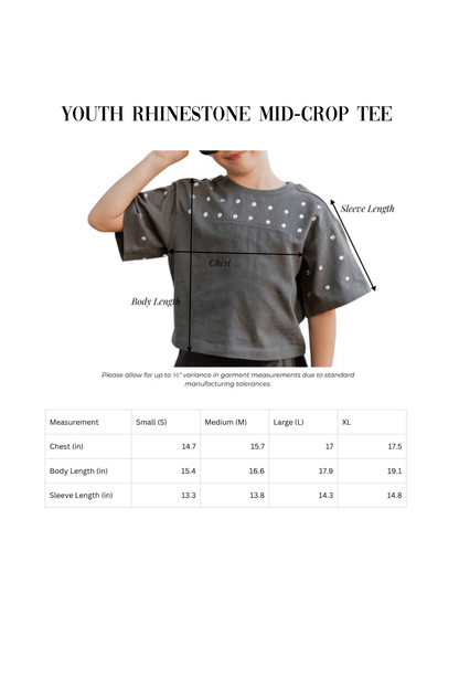 STILLWATER PIONEERS YOUTH RHINESTONE MID - CROP TEE - The Club