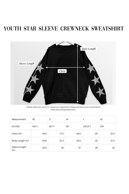 BIXBY SPARTANS BASKETBALL KIDS YOUTH EMBELLISHED STAR SLEEVE CREWNECK PULLOVER