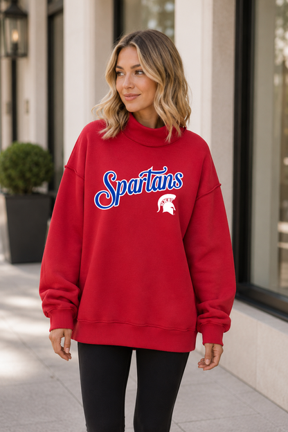 *PRE-ORDER* PB006 - BIXBY SPARTANS MOCK NECK SWEATSHIRT