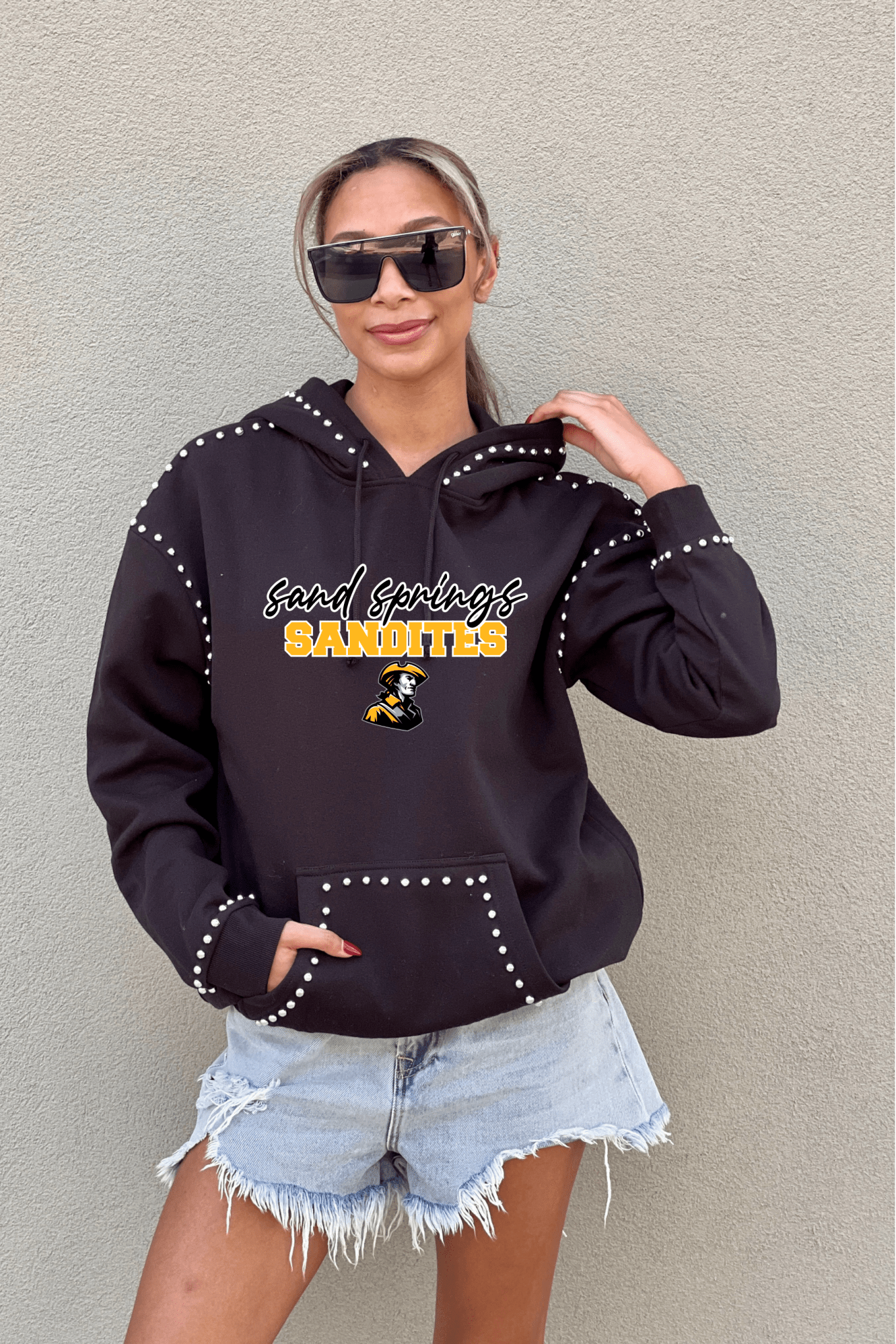 SAND SPRINGS SANDITES STUDDED HOODED PULLOVER - The Club