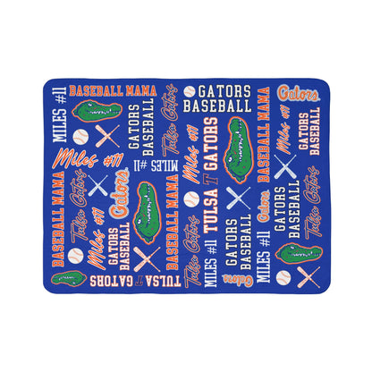 GATB022S - GATOR BASEBALL SHERPA PLUSH BLANKET - CUSTOM