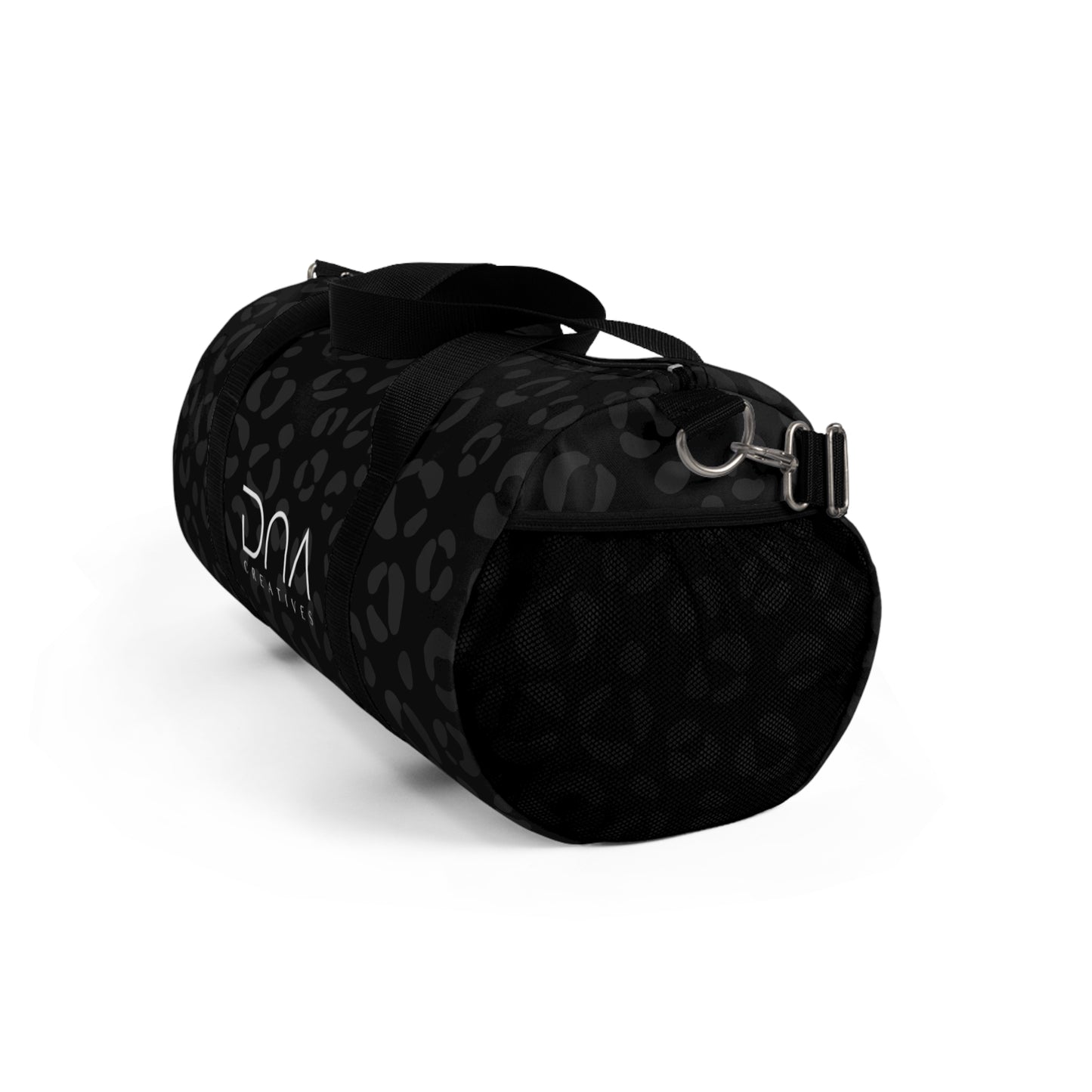 Leopard Print Duffel Bag with 'DNA Creatives' Logo — Travel Gym Weekender