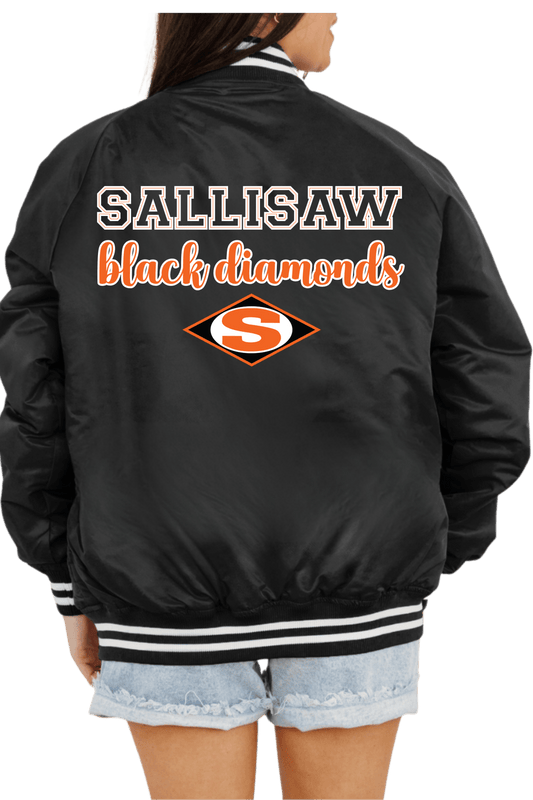 SALLISAW BLACK DIAMONDS SPORT STRIPE VARSITY JACKET - The Club