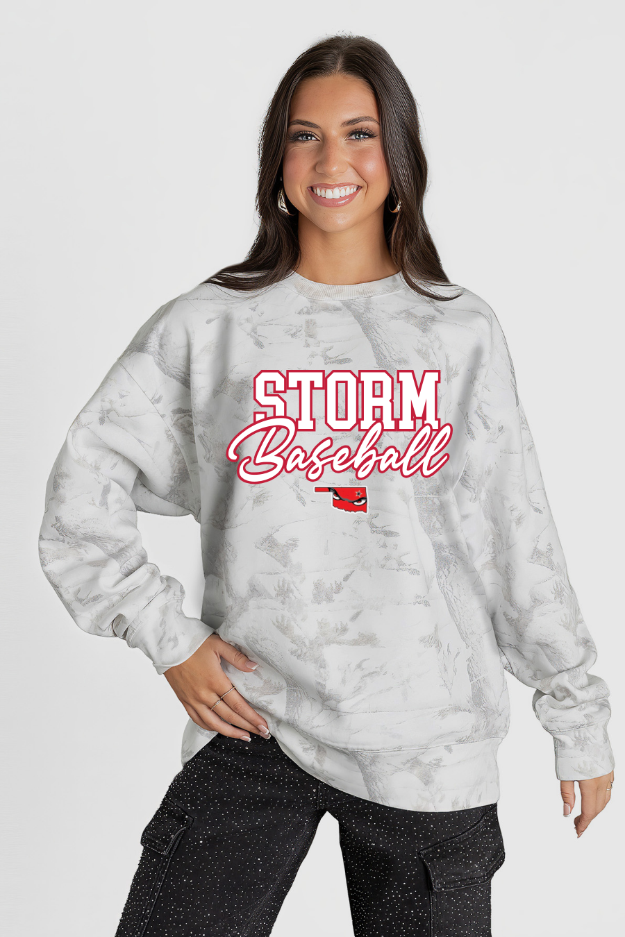STORM BASEBALL WHITE CAMO FLEECE SWEATSHIRT