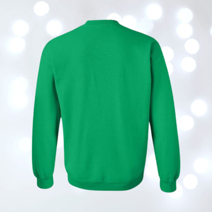 Christmas Holiday Sequin Embellished FEELIN FESTIVE Sweatshirt in Kelly Green