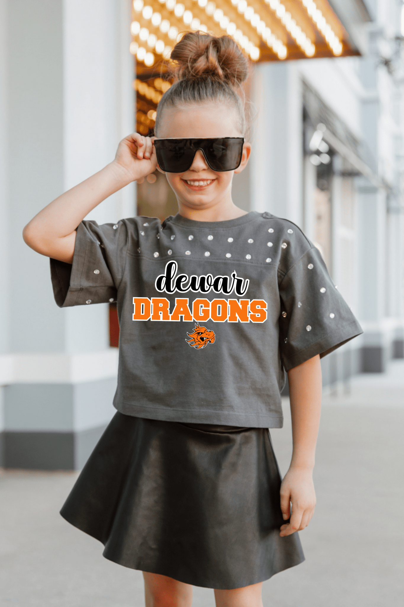 DEWAR DRAGONS YOUTH RHINESTONE MID - CROP TEE - The Club
