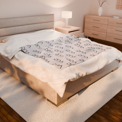 Plush Velveteen Blanket — Soft Logo Print Throw for Home & Gifts