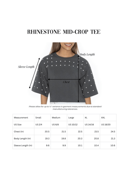 CATOOSA INDIANS RHINESTONE MID - CROP TEE - The Club