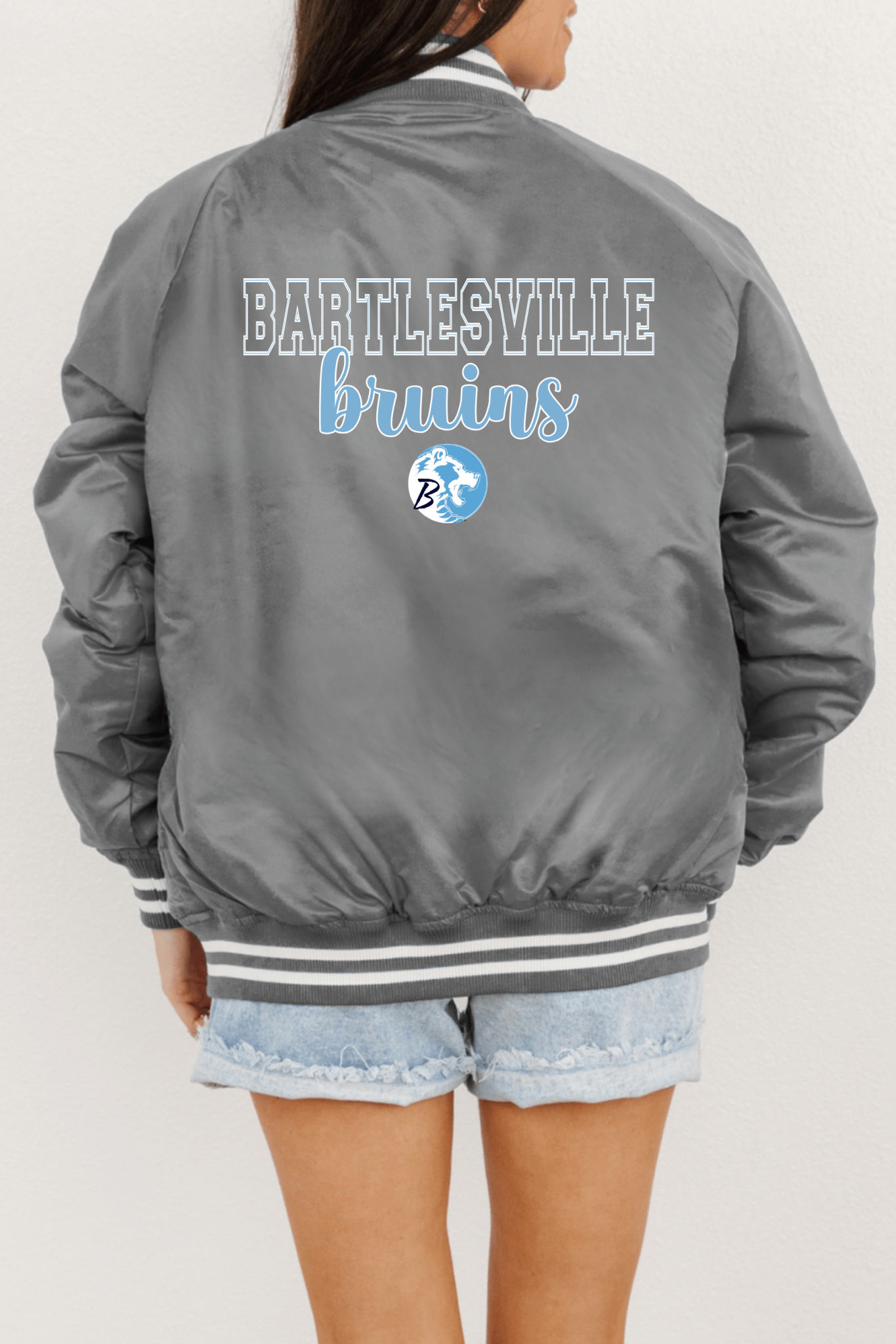 BARTLESVILLE BRUINS SPORT STRIPE VARSITY JACKET - The Club