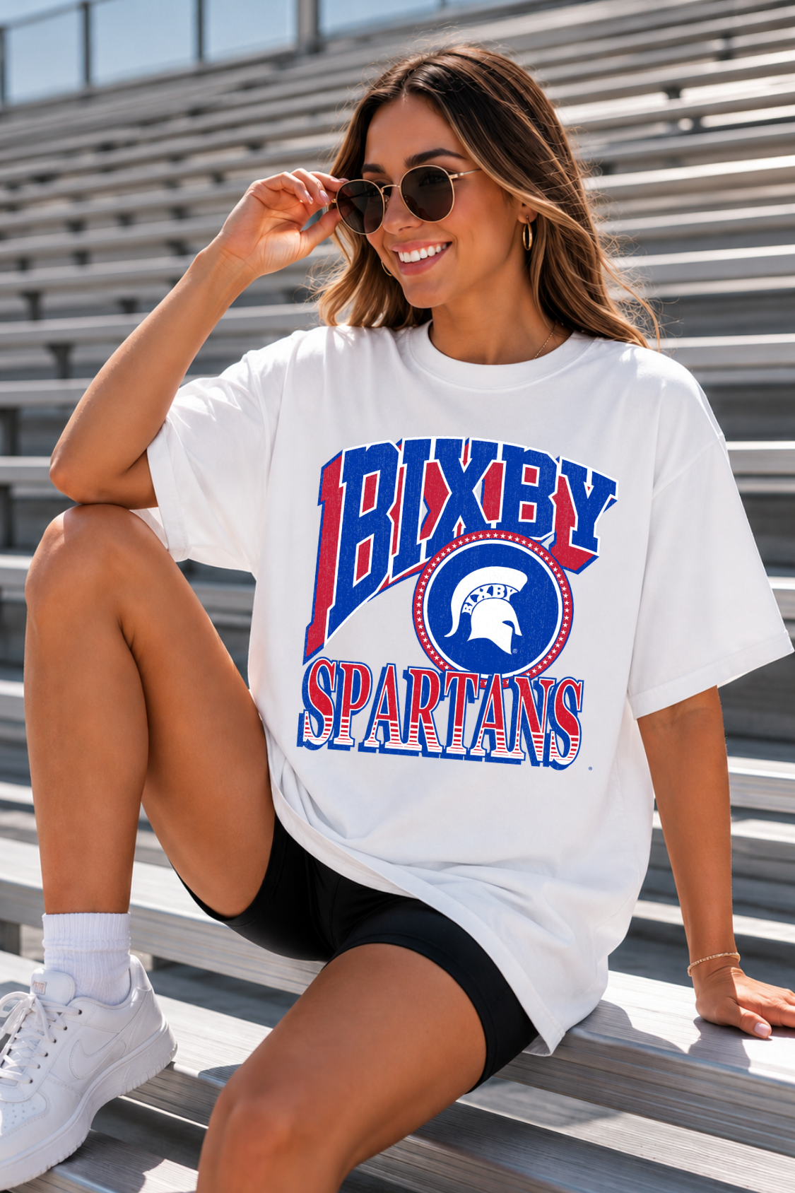 BIXBY SPARTANS VINTAGE OVERSIZED BOYFRIEND TEE