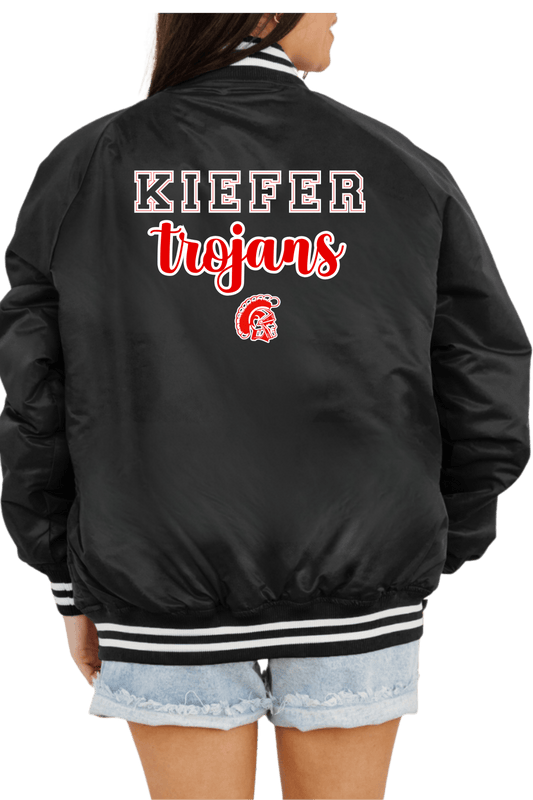 KIEFER TROJANS SPORT STRIPE VARSITY JACKET - The Club